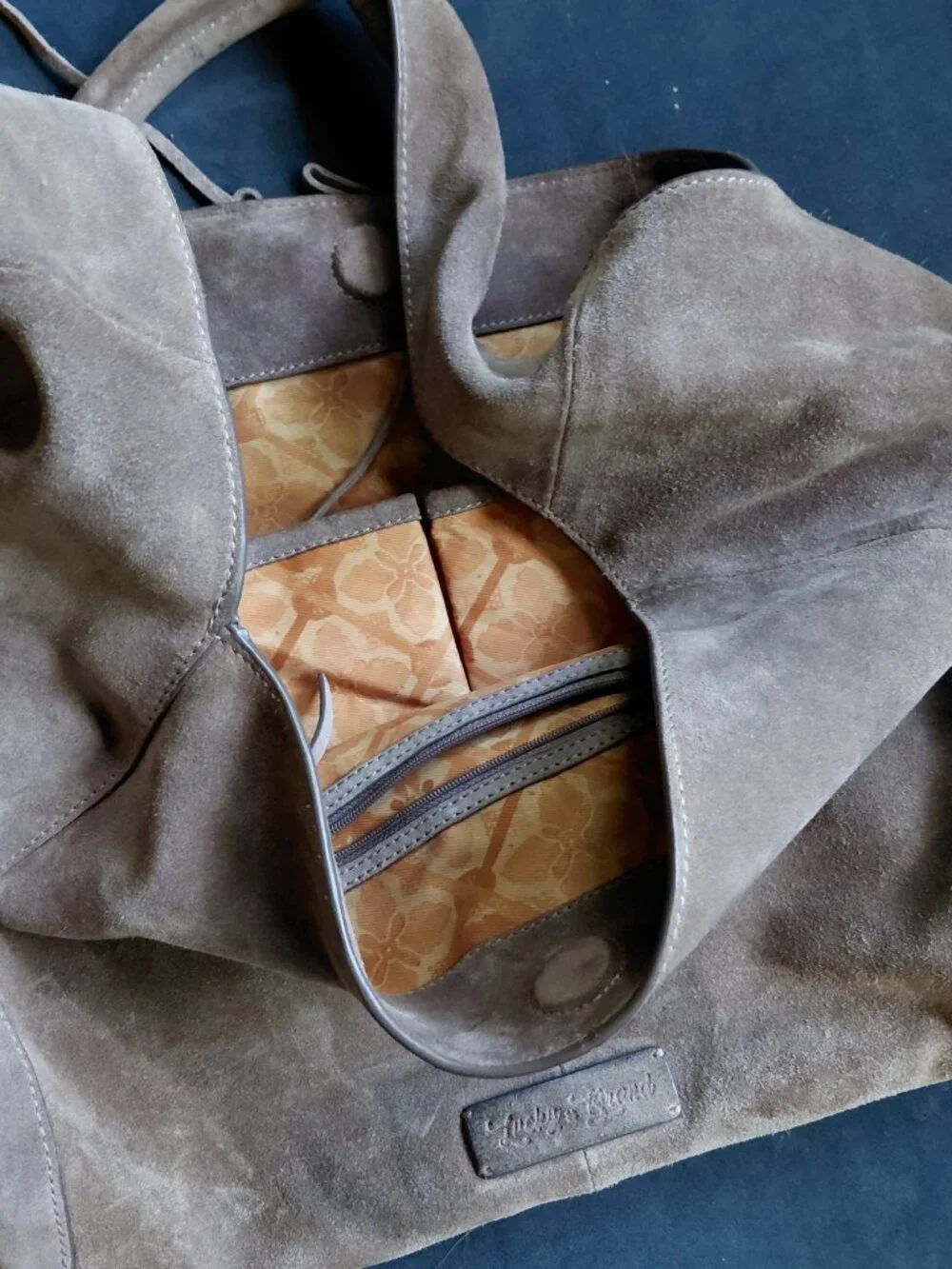 Lucky Brand Genuine Suede Slouchy Hobo Bag With Bow Detail